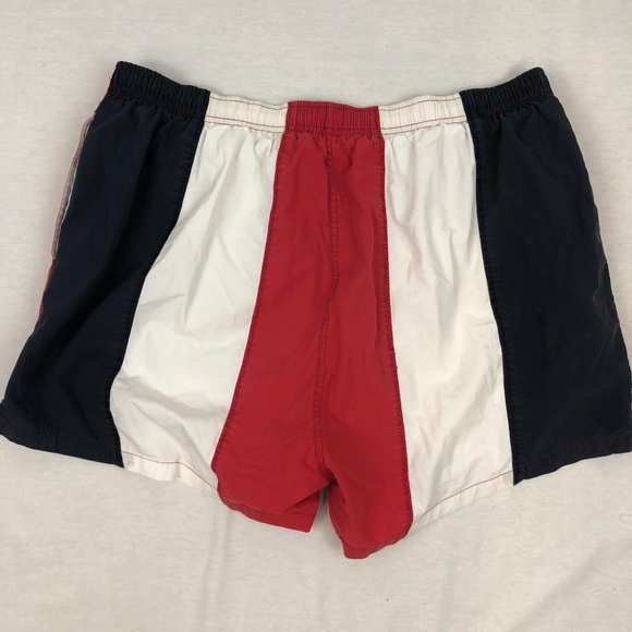 VINTAGE 1980's Red White & Blue Swim Trunks - Picture 2 of 5